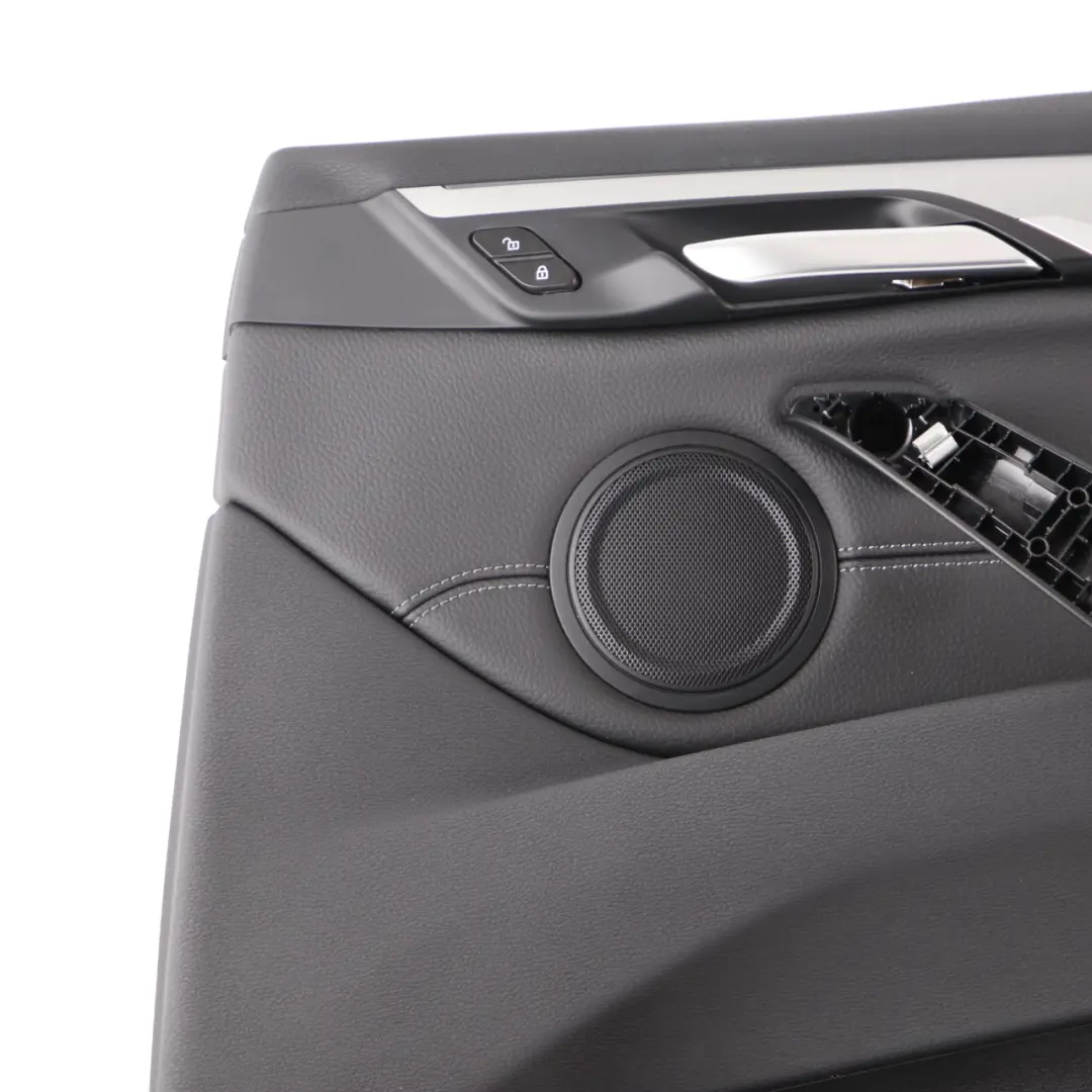 Door Card Panel BMW X1 F48 Front Right O/S Panelling Trim Cover Black Leather to with Part number 7438064 Door Card Panel BMW X1 F48 Front Right O/S Panelling Trim Cover Black Leather - SKU 7438064 - Part number 7438064