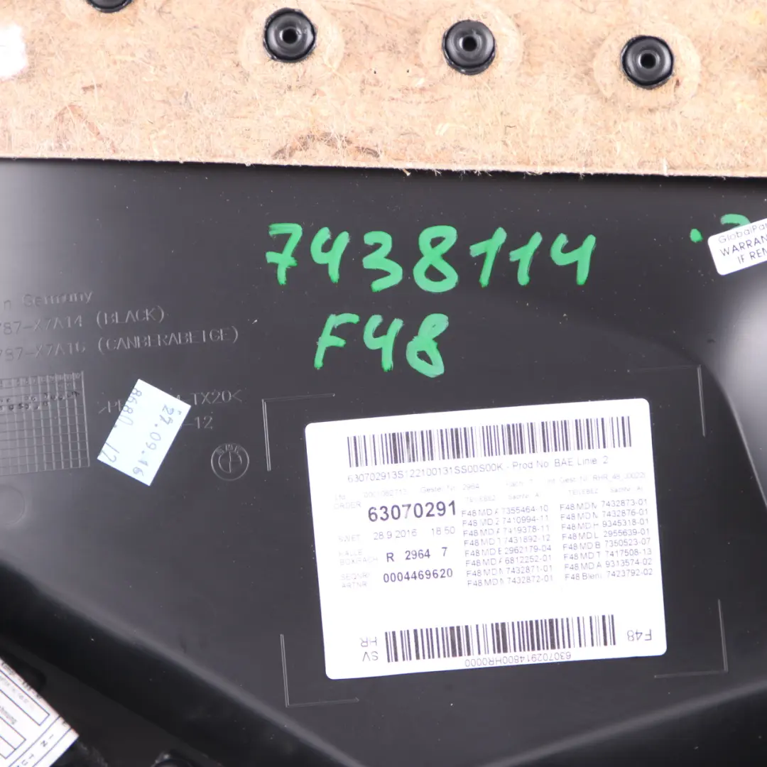 BMW X1 F48 Panel La Tarjeta Puerta Trasera Derecha Panelling Cuero Oyster - SKU 7438114 - Número de pieza 7438114