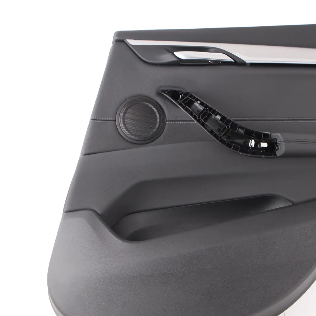 Door Card Panel BMW X1 F48 Rear Right O/S Panelling Trim Cover Black Leather to with Part number 7438116 Door Card Panel BMW X1 F48 Rear Right O/S Panelling Trim Cover Black Leather - SKU 7438116 - Part number 7438116
