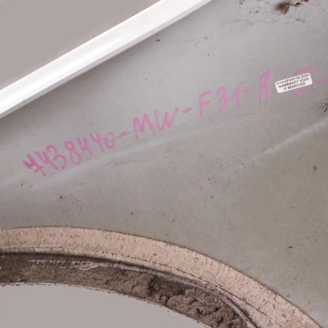 Side Wing Panel Fender F31 Front Right O/S Mineral White Metallic - A96 to BMW F30 with Part number 7438439 BMW F30 Side Wing Panel Fender F31 Front Right O/S Mineral White Metallic - A96 - SKU 7438440-MW - Part number 7438439