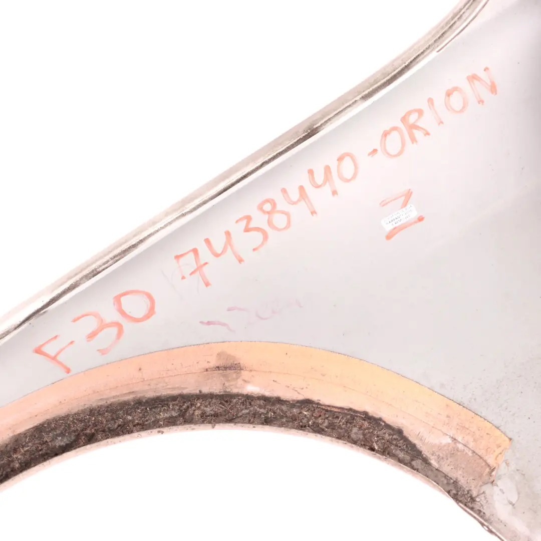 Side Wing Panel Fender F31 Front Right O/S Orion Silver Metallic - A92 to BMW F30 with Part number 7438439 BMW F30 Side Wing Panel Fender F31 Front Right O/S Orion Silver Metallic - A92 - SKU 7438440-ORION - Part number 7438439