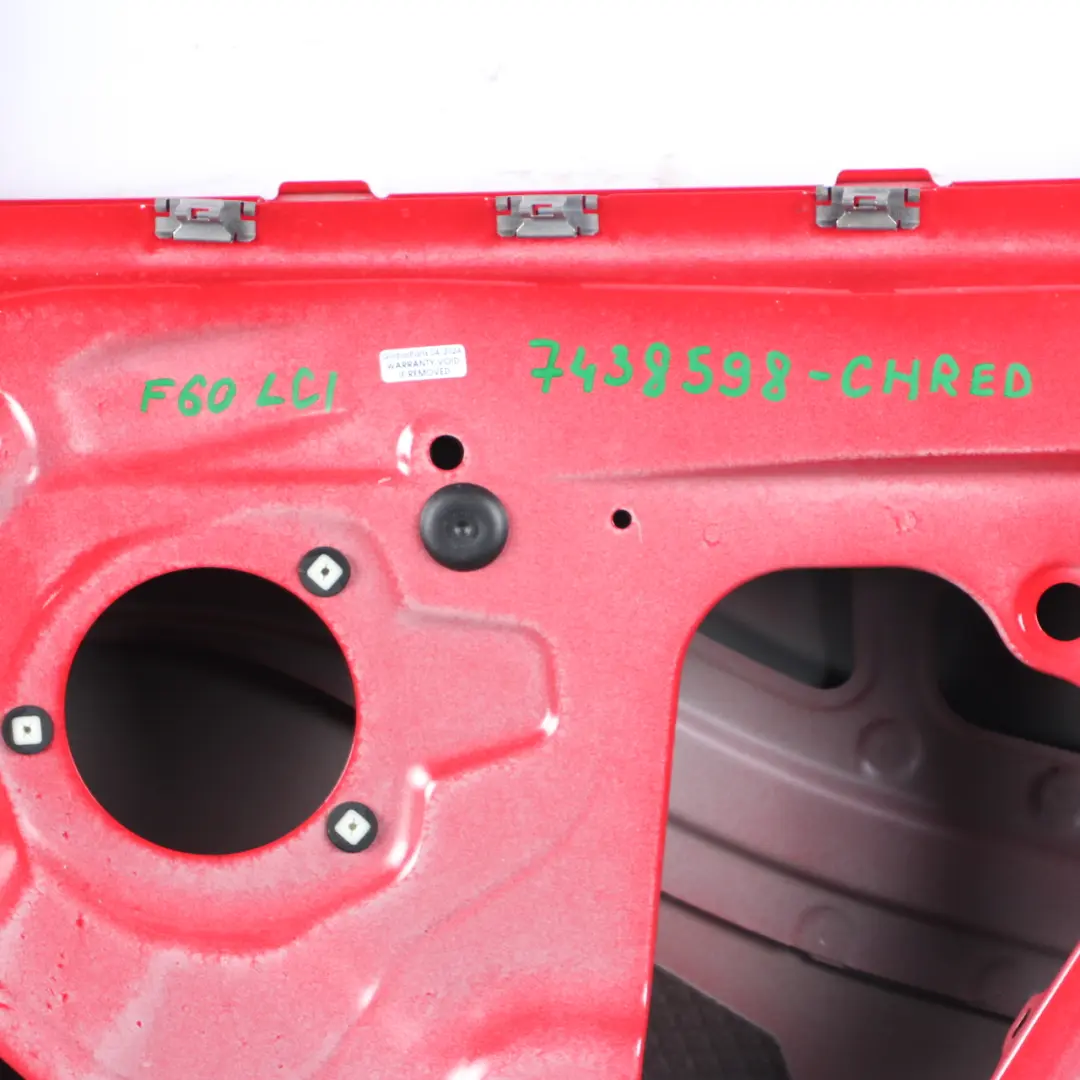 Door Mini F60 Countryman Right O/S Chili Red - 851 to Rear with Part number 7438598 Rear Door Mini F60 Countryman Right O/S Chili Red - 851 - SKU 7438598-CHRED - Part number 7438598