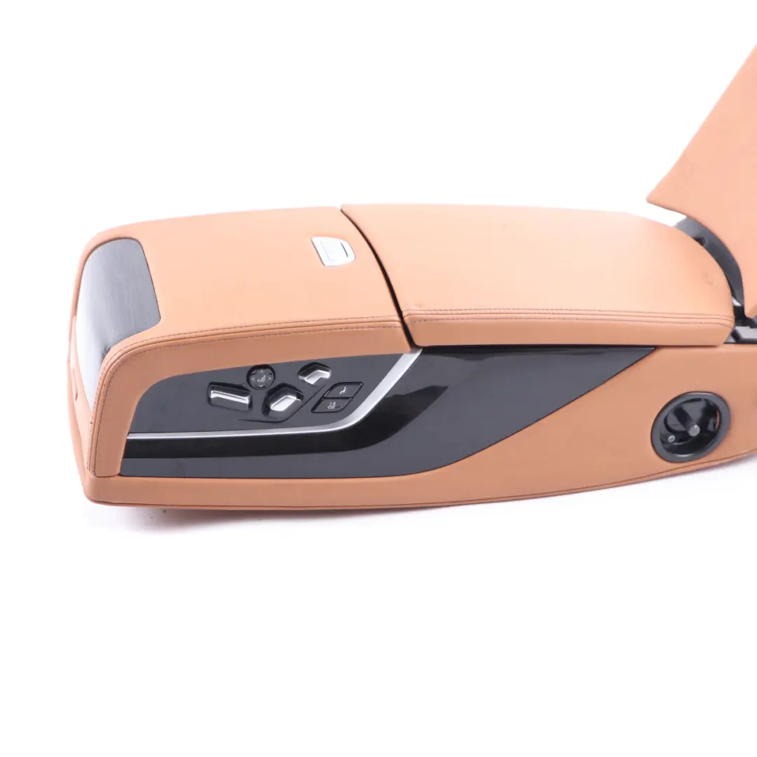 Armrest Headrest Centre Cup Holder Switch Leather Cognac to BMW G11 Rear Seat with Part number 7440537 BMW G11 Rear Seat Armrest Headrest Centre Cup Holder Switch Leather Cognac - SKU 7440537 - Part number 7440537