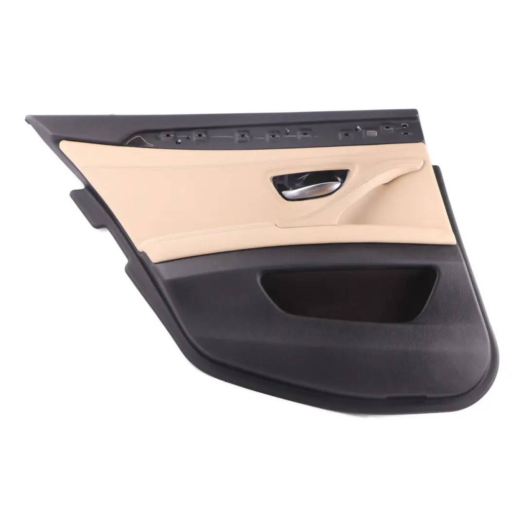 Door Card Rear Left N/S Lining Panel Leather Dakota Beige to BMW F10 F11 LCI with Part number 7441377 BMW F10 F11 LCI Door Card Rear Left N/S Lining Panel Leather Dakota Beige - SKU 7441377 - Part number 7441377