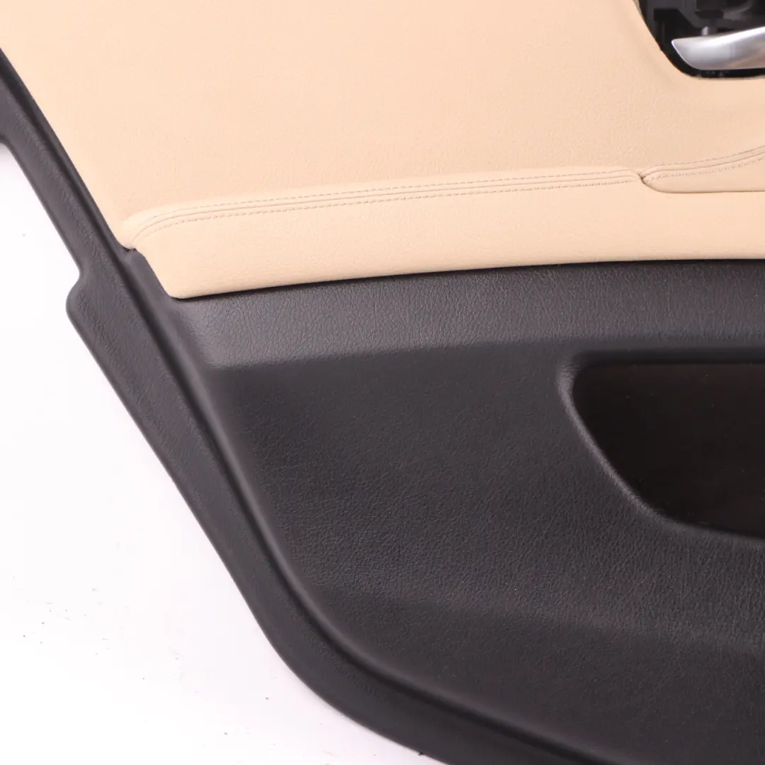 Door Card Rear Left N/S Lining Panel Leather Dakota Beige to BMW F10 F11 LCI with Part number 7441377 BMW F10 F11 LCI Door Card Rear Left N/S Lining Panel Leather Dakota Beige - SKU 7441377 - Part number 7441377