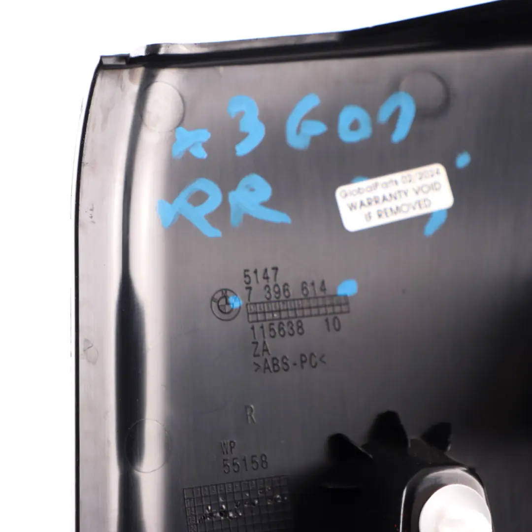 Trunk Boot Cover Trim D Pillar Rear Right O/S Panel Black 7396614 to BMW X3 G01 with Part number 7446104 BMW X3 G01 Trunk Boot Cover Trim D Pillar Rear Right O/S Panel Black 7396614 - SKU 7446104 - Part number 7446104