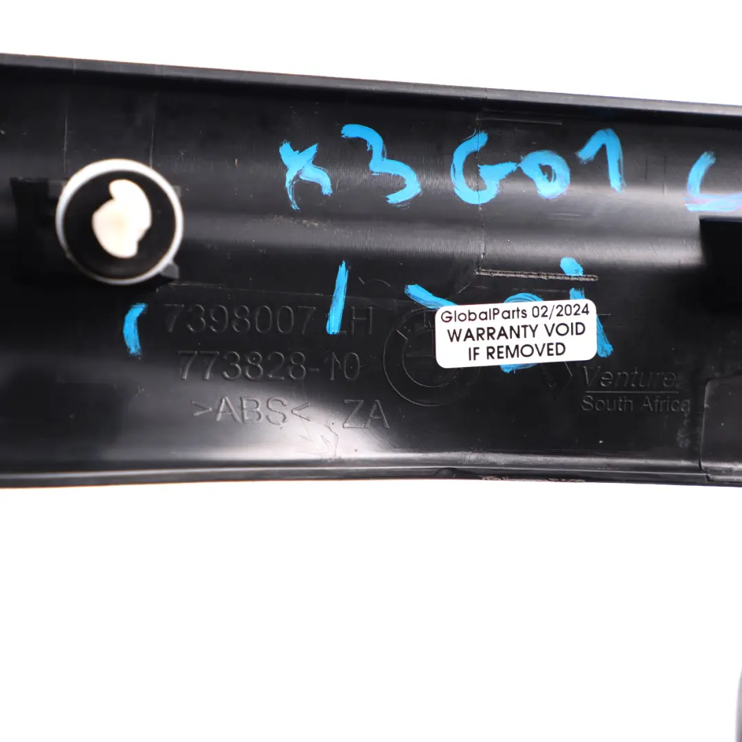 Entrance Cover Strip Trim Sill Rear Left N/S Entry Plate 7398007 to BMW X3 G01 with Part number 7446639 BMW X3 G01 Entrance Cover Strip Trim Sill Rear Left N/S Entry Plate 7398007 - SKU 7446639 - Part number 7446639