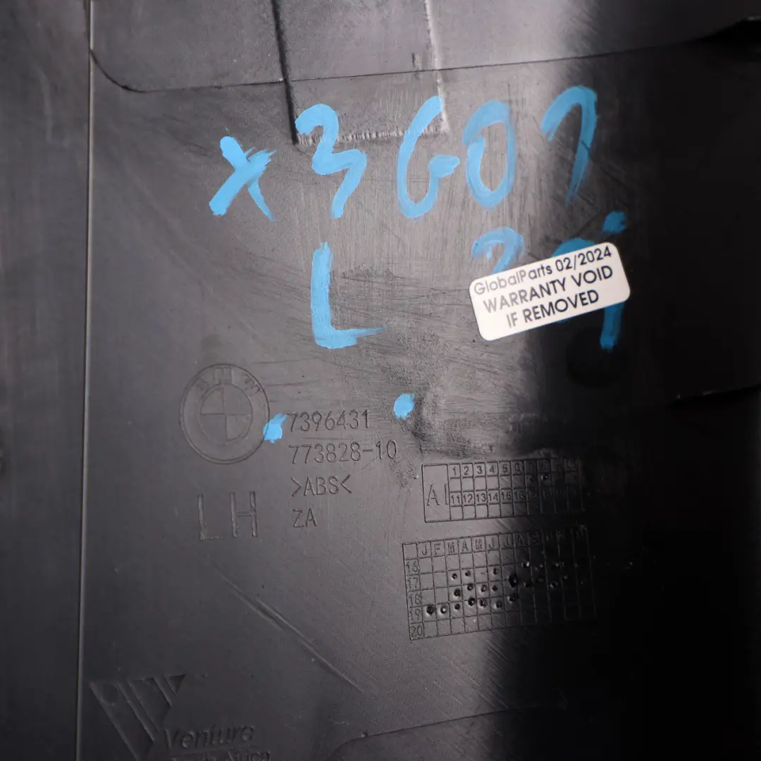 Trim Panel Pillar Lower B Column Left N/S Black 7396431 to BMW X3 G01 Cover with Part number 7446733 BMW X3 G01 Cover Trim Panel Pillar Lower B Column Left N/S Black 7396431 - SKU 7446733 - Part number 7446733