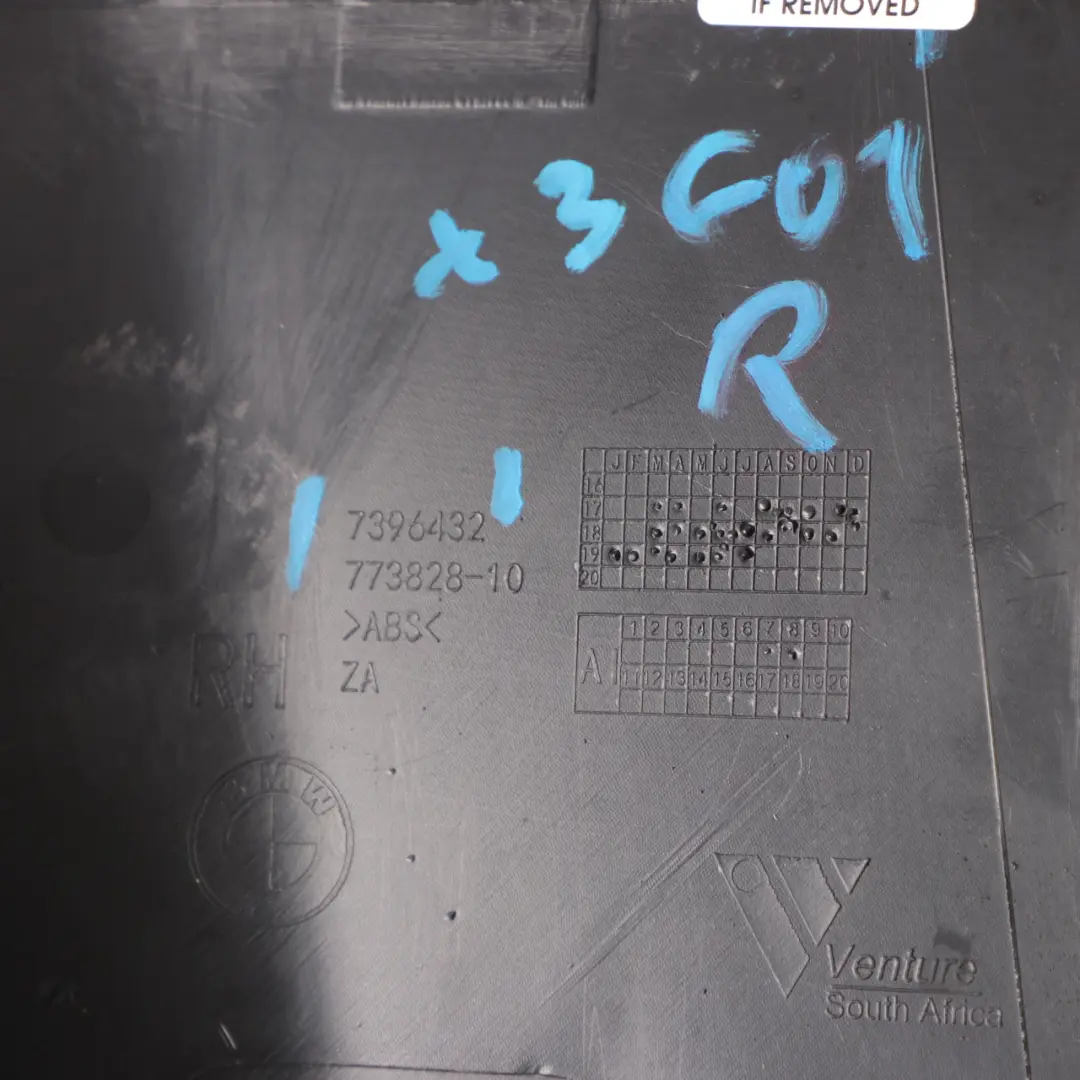 BMW X3 G01 Abdeckung Trim Panel Säule unten B-Säule rechts schwarz 7396432 - SKU 7446734 - Teilenummer 7446734