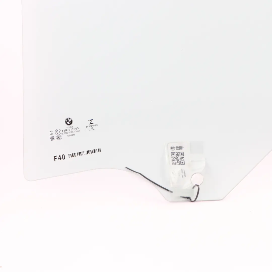 Side Window BMW F40 5 Door Rear Door Left N/S Green AS2 ESG to with Part number 7448061 Side Window BMW F40 5 Door Rear Door Left N/S Green AS2 ESG - SKU 7448061 - Part number 7448061