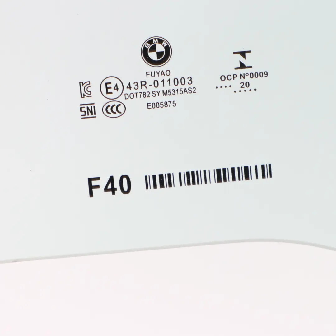  Side Window BMW F40 5 Door Rear Door Left N/S Green AS2 ESG - SKU 7448061 - Part number 7448061
