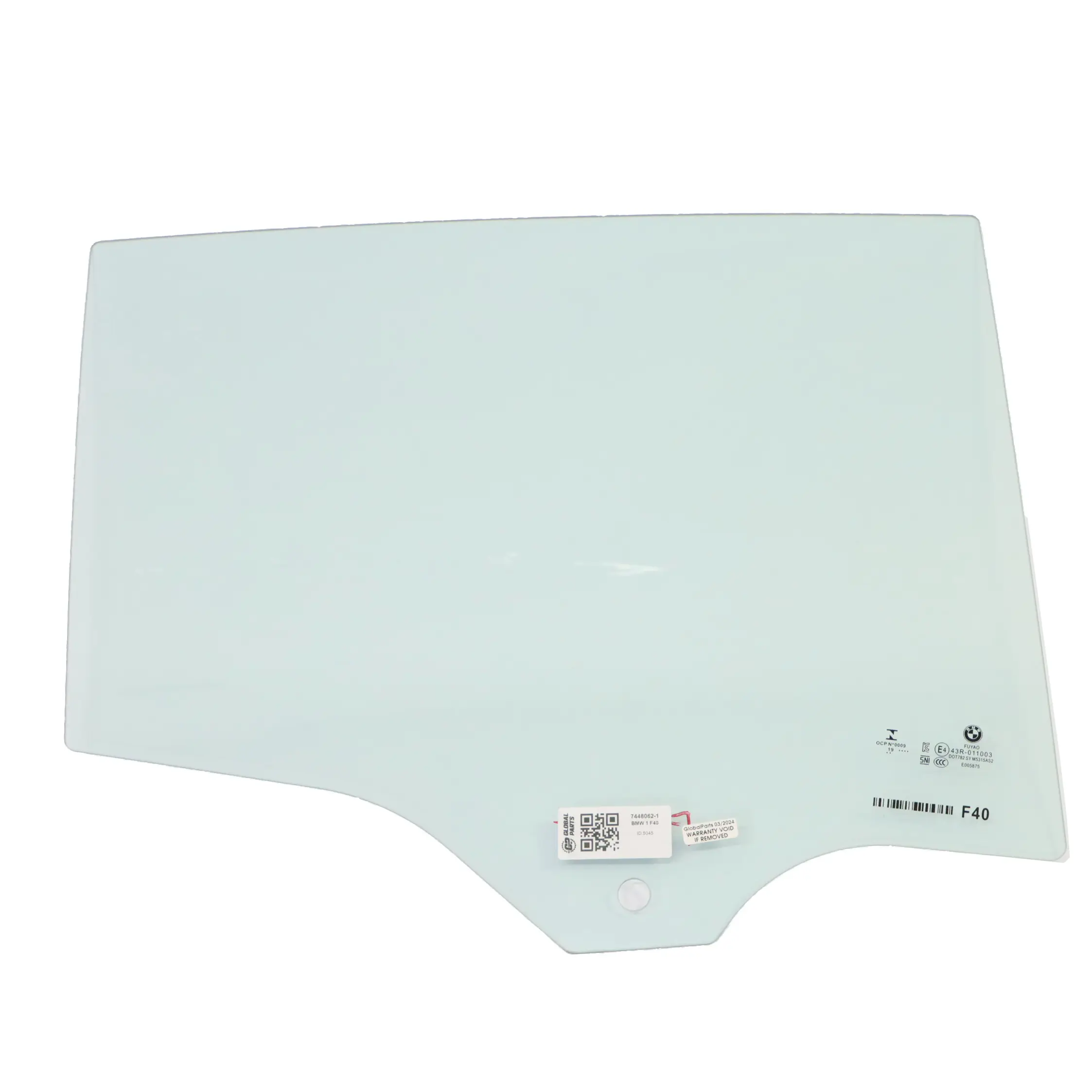 BMW F40 Side Window Door Rear Right O/S Glazing Glass Green AS2 7448062