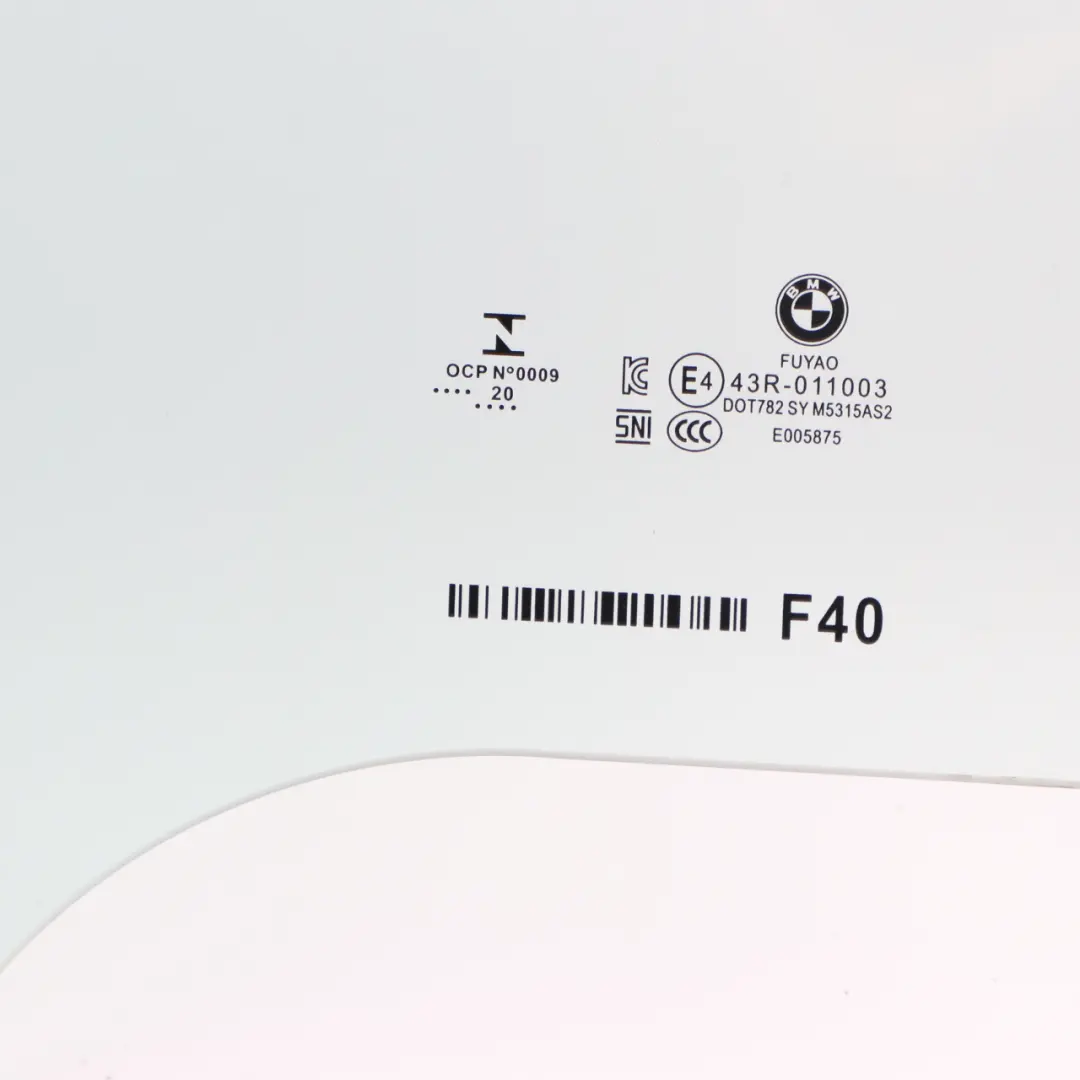 Side Window BMW F40 Door Rear Door Right O/S Green AS2 ESG to with Part number 7448062 Side Window BMW F40 Door Rear Door Right O/S Green AS2 ESG - SKU 7448062 - Part number 7448062