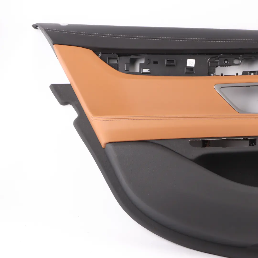 Door Card Rear Left N/S Lining Trim Panel HiFi Leather Cognac Black to BMW G11 with Part number 7448297 BMW G11 Door Card Rear Left N/S Lining Trim Panel HiFi Leather Cognac Black - SKU 7448297 - Part number 7448297