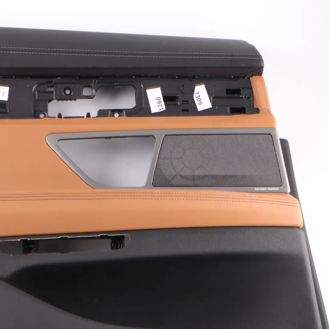 BMW G11 Door Card Rear Left N/S Lining Trim Panel HiFi Leather Cognac Black - SKU 7448297 - Part number 7448297