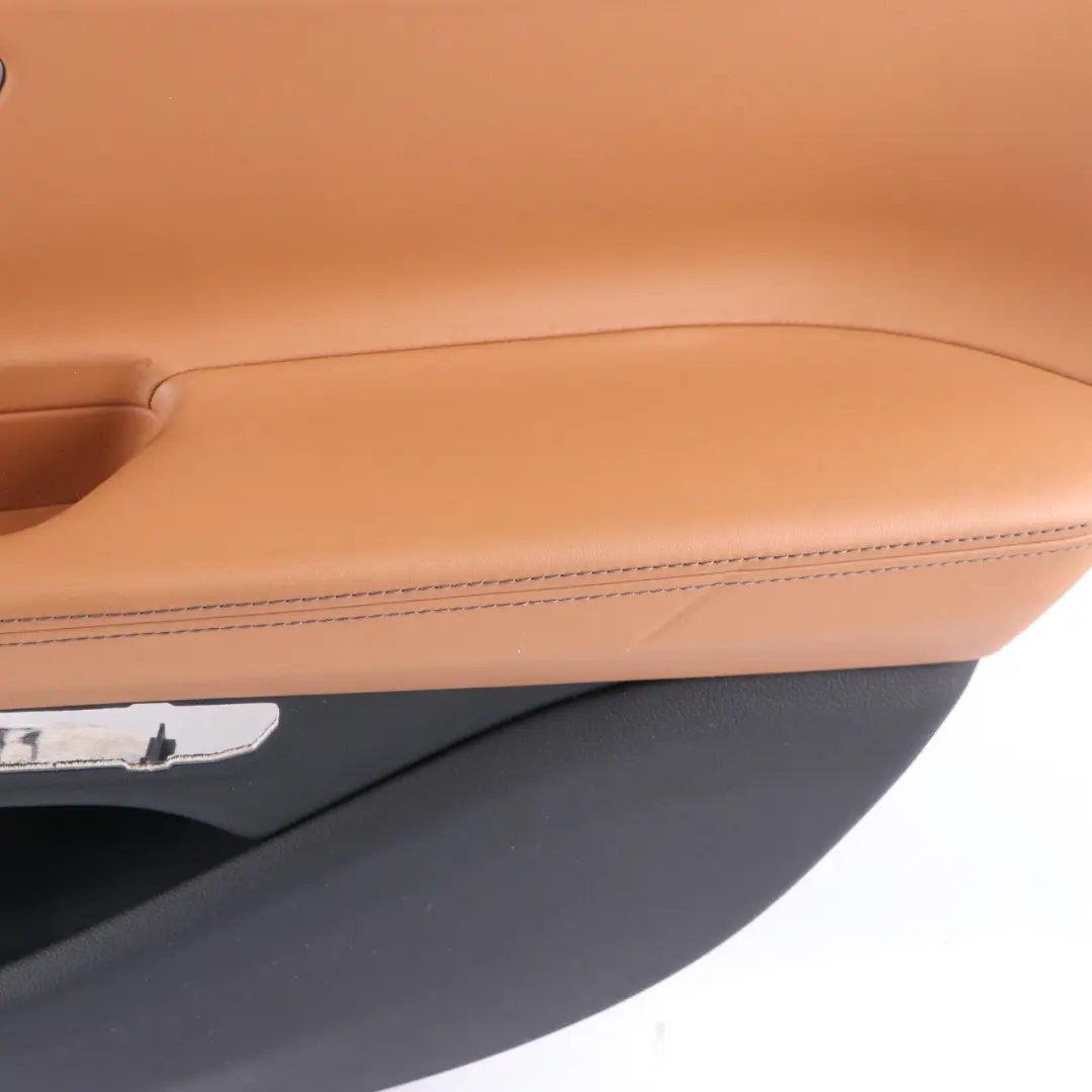 Door Card Rear Right O/S Lining Trim Panel HiFi Leather Cognac Black to BMW G11 with Part number 7448298 BMW G11 Door Card Rear Right O/S Lining Trim Panel HiFi Leather Cognac Black - SKU 7448298 - Part number 7448298