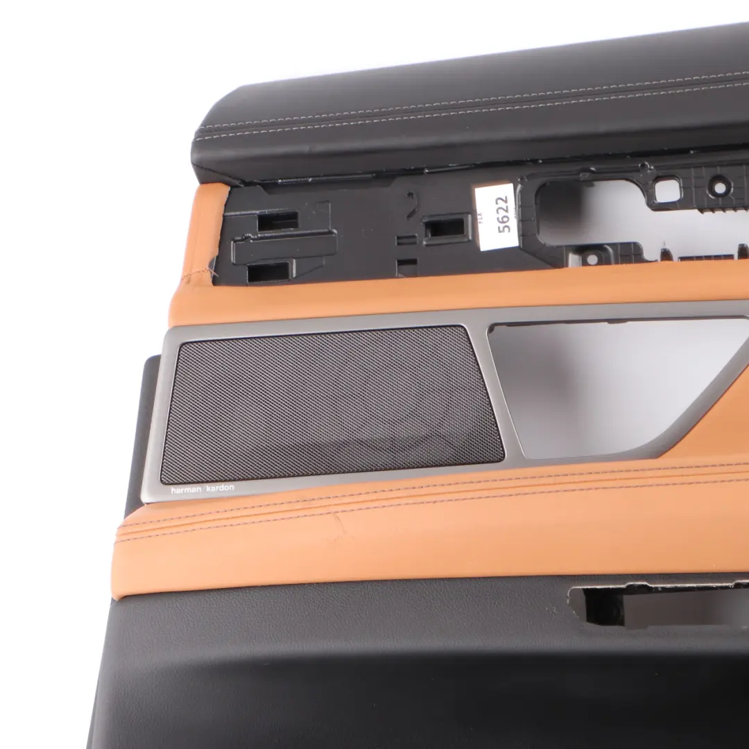Door Card Rear Right O/S Lining Trim Panel HiFi Leather Cognac Black to BMW G11 with Part number 7448298 BMW G11 Door Card Rear Right O/S Lining Trim Panel HiFi Leather Cognac Black - SKU 7448298 - Part number 7448298