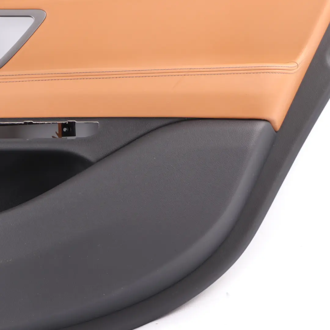 Door Card Rear Right O/S Lining Trim Panel HiFi Leather Cognac Black to BMW G11 with Part number 7448298 BMW G11 Door Card Rear Right O/S Lining Trim Panel HiFi Leather Cognac Black - SKU 7448298 - Part number 7448298