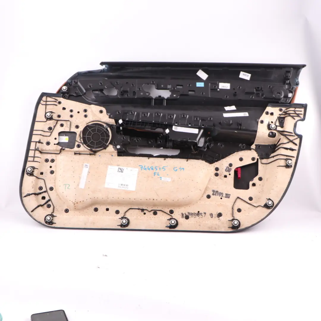Door Card Front Left N/S Lining Trim Panel HiFi Leather Cognac Black to BMW G11 with Part number 7448515 BMW G11 Door Card Front Left N/S Lining Trim Panel HiFi Leather Cognac Black - SKU 7448515 - Part number 7448515