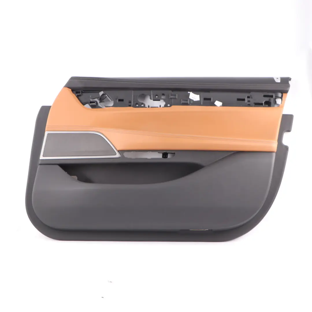 Door Card Front Right O/S Lining Trim Panel HiFi Leather Cognac Black to BMW G11 with Part number 7448516 BMW G11 Door Card Front Right O/S Lining Trim Panel HiFi Leather Cognac Black - SKU 7448516 - Part number 7448516