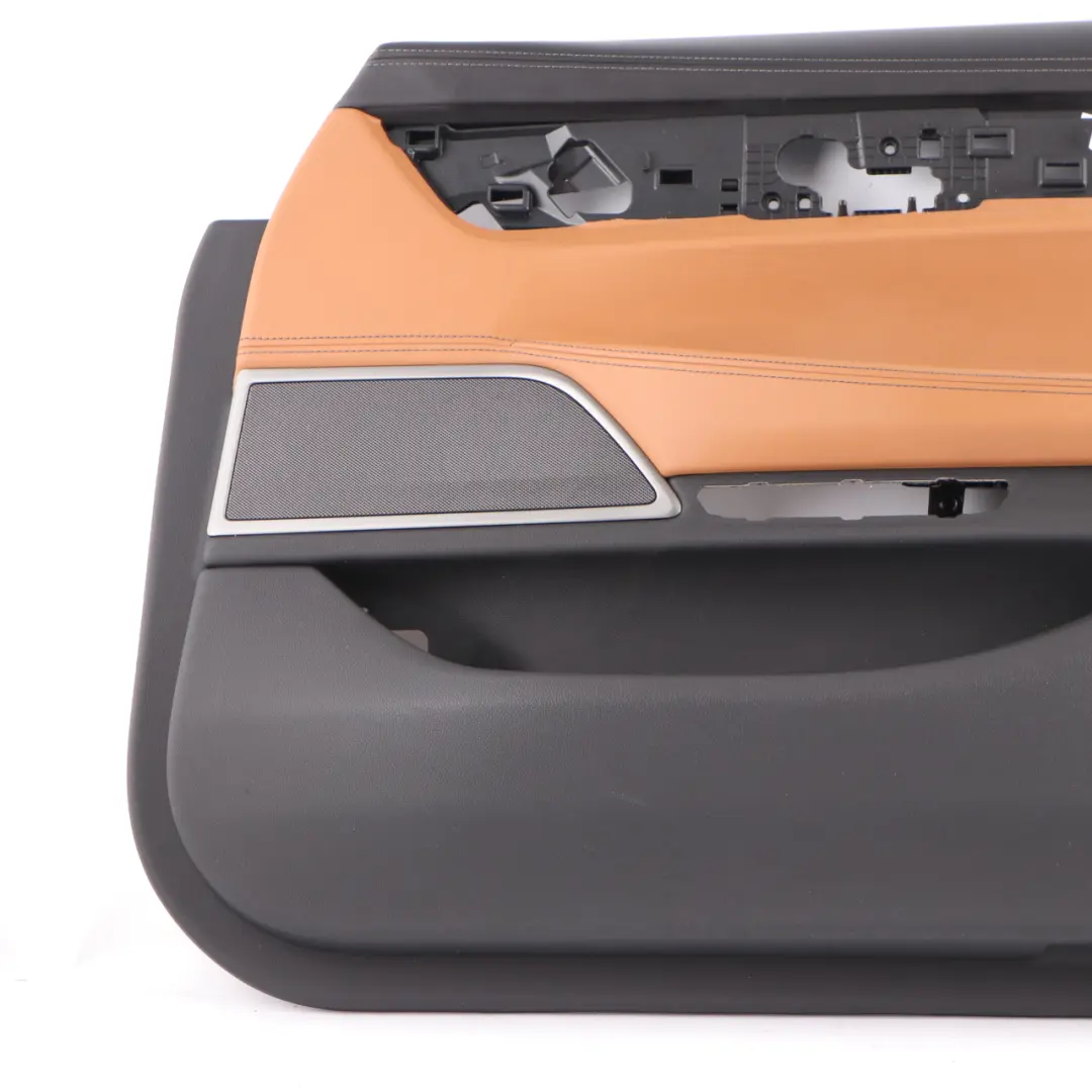 BMW G11 Door Card Front Right O/S Lining Trim Panel HiFi Leather Cognac Black - SKU 7448516 - Part number 7448516