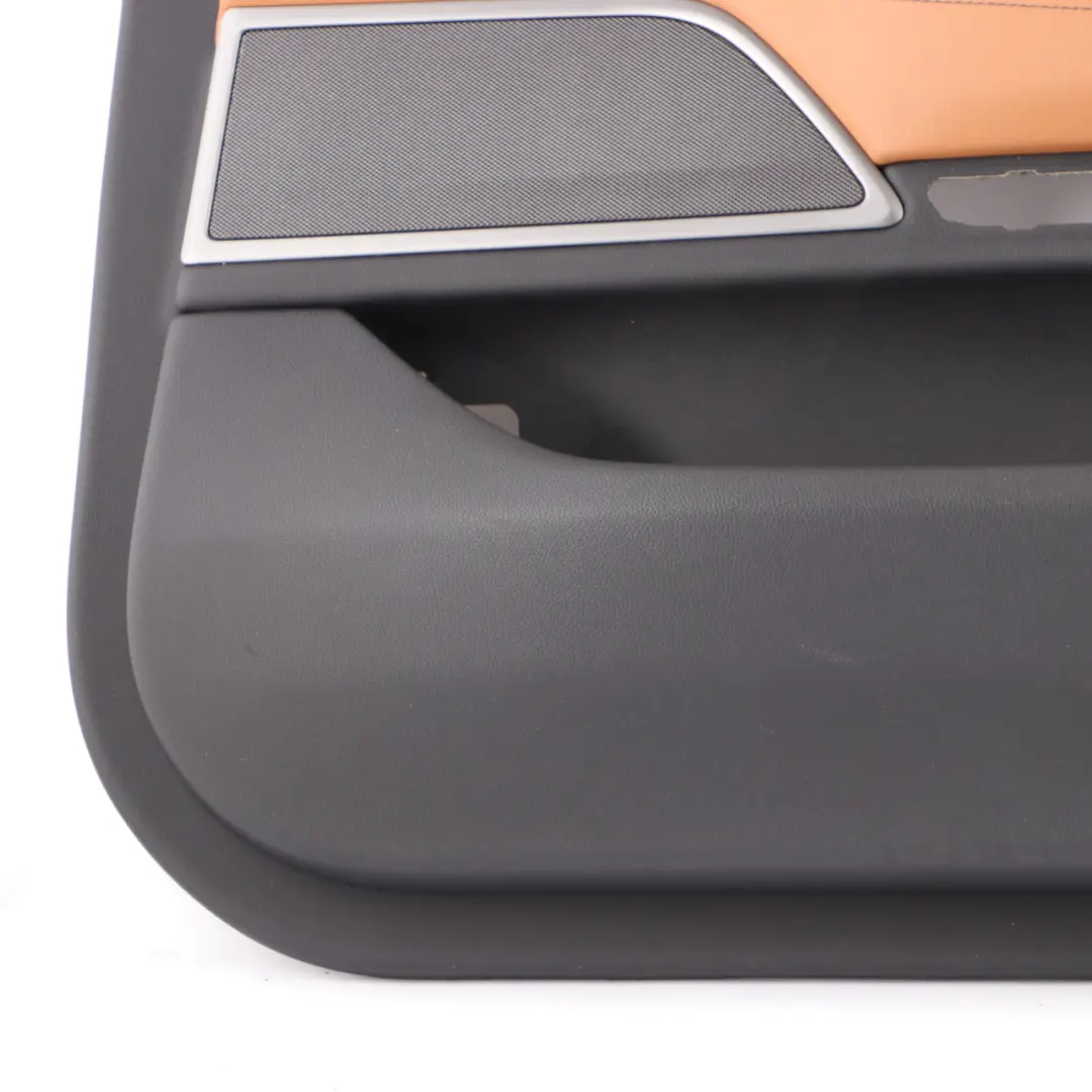 Door Card Front Right O/S Lining Trim Panel HiFi Leather Cognac Black to BMW G11 with Part number 7448516 BMW G11 Door Card Front Right O/S Lining Trim Panel HiFi Leather Cognac Black - SKU 7448516 - Part number 7448516