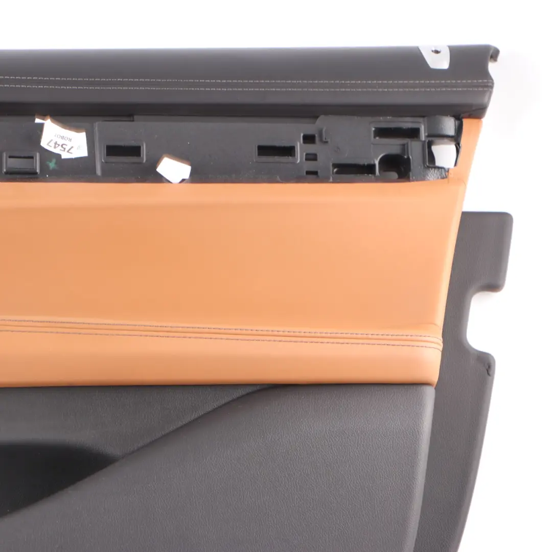 Door Card Front Right O/S Lining Trim Panel HiFi Leather Cognac Black to BMW G11 with Part number 7448516 BMW G11 Door Card Front Right O/S Lining Trim Panel HiFi Leather Cognac Black - SKU 7448516 - Part number 7448516