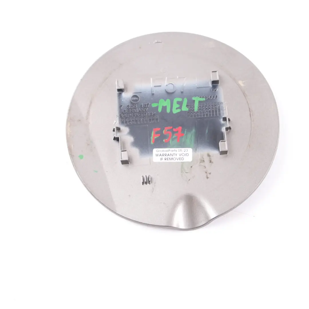 Mini F57 Convertible Fuel Fill In Flap Cap Cover Melting Silver - C2K 7358167 - SKU 7448690-MELT - Part number 7448690