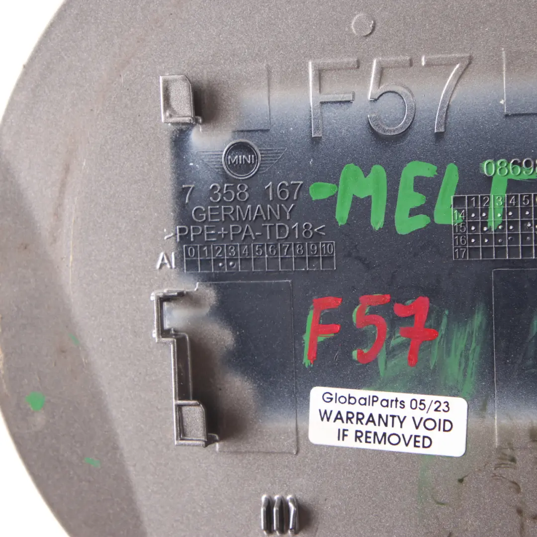 Mini F57 Convertible Fuel Fill In Flap Cap Cover Melting Silver - C2K 7358167 - SKU 7448690-MELT - Part number 7448690