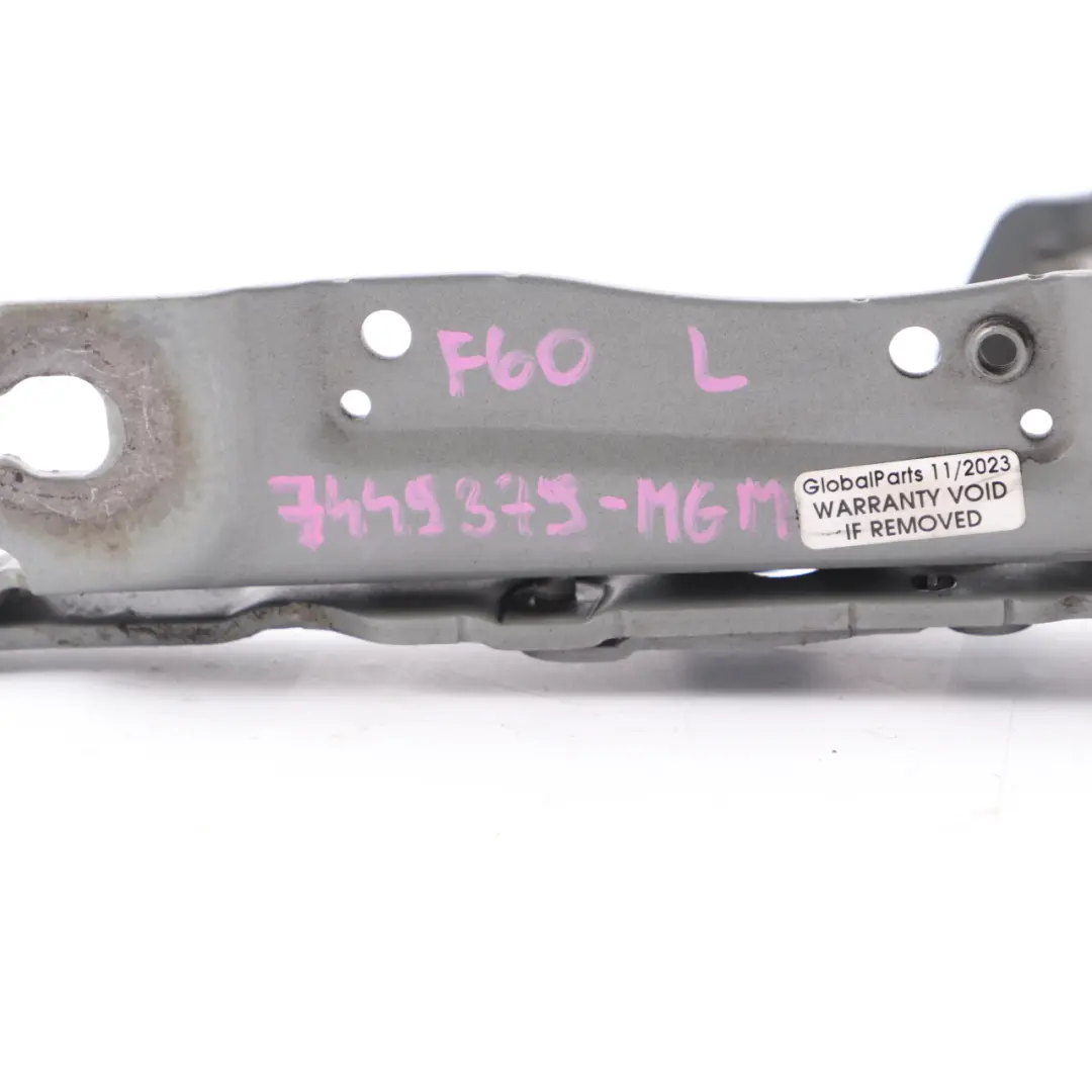 Mini Countryman F60 Hood Hinge Bonnet Front Left N/S Moonwalk Grey B71 - SKU 7449379-MGM - Part number 7449379