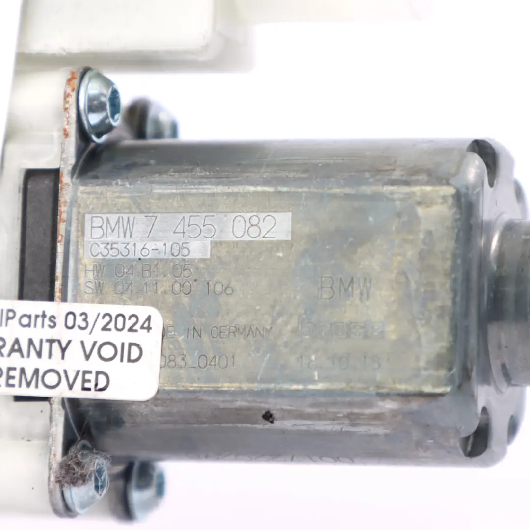 Window Motor BMW G11 G12 G30 G31 Front Right O/S Lifter Regulator to with Part number 7455082 Window Motor BMW G11 G12 G30 G31 Front Right O/S Lifter Regulator - SKU 7455082 - Part number 7455082