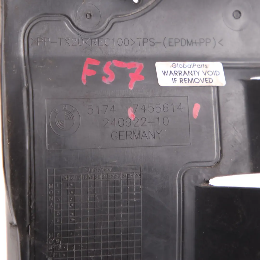 Air Duct Mini F57 Convertible Ventialtion Plate Cooling Front Right O/S - SKU 7455614 - Part number 7455614