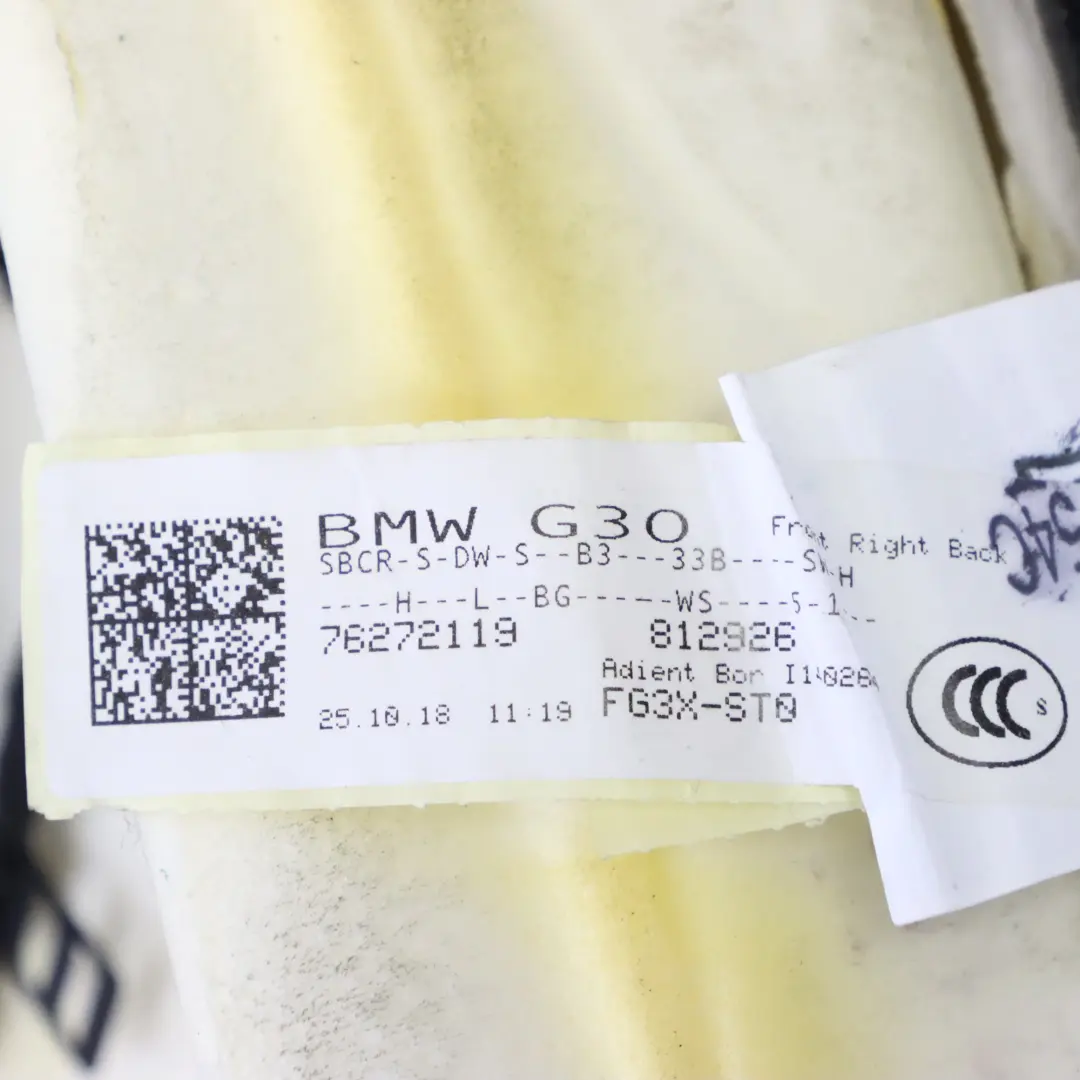  Respaldo Asiento BMW G30 G31 Delantero Derecho Funda Calefactable Cuero Blanco - SKU 7457704 - Número de pieza 7457704