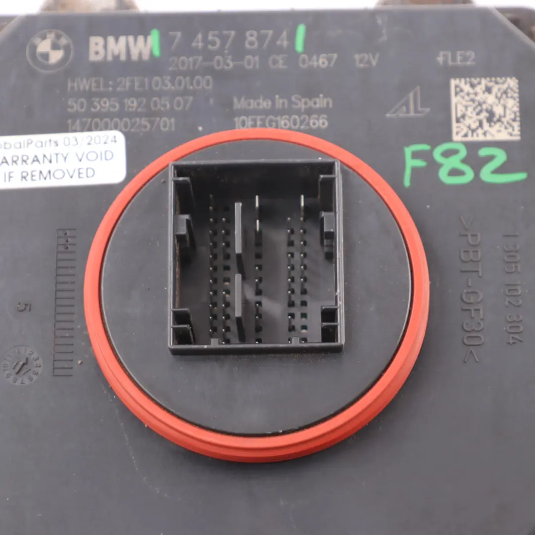 Headlight Module BMW F30 F32 F82 M4 LED Level Ballast Control Unit to with Part number 7457874 Headlight Module BMW F30 F32 F82 M4 LED Level Ballast Control Unit - SKU 7457874 - Part number 7457874