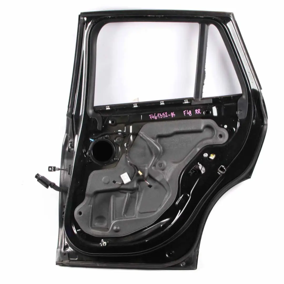 Door Rear Right O/S Panelling Cover Black Sapphire Metallic - 475 to BMW X1 F48 with Part number 7461352 BMW X1 F48 Door Rear Right O/S Panelling Cover Black Sapphire Metallic - 475 - SKU 7461352-BS - Part number 7461352