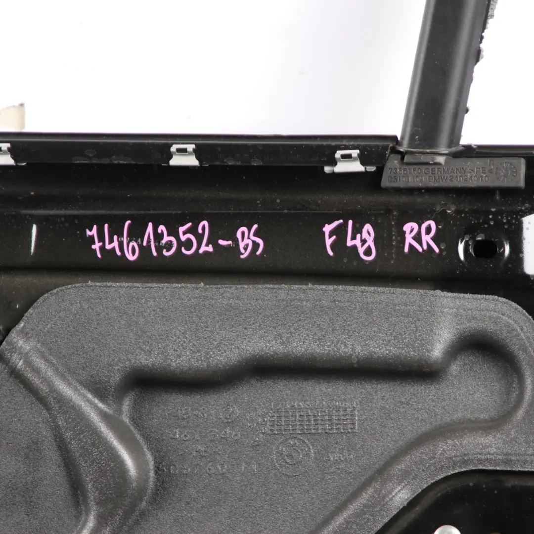 Door Rear Right O/S Panelling Cover Black Sapphire Metallic - 475 to BMW X1 F48 with Part number 7461352 BMW X1 F48 Door Rear Right O/S Panelling Cover Black Sapphire Metallic - 475 - SKU 7461352-BS - Part number 7461352