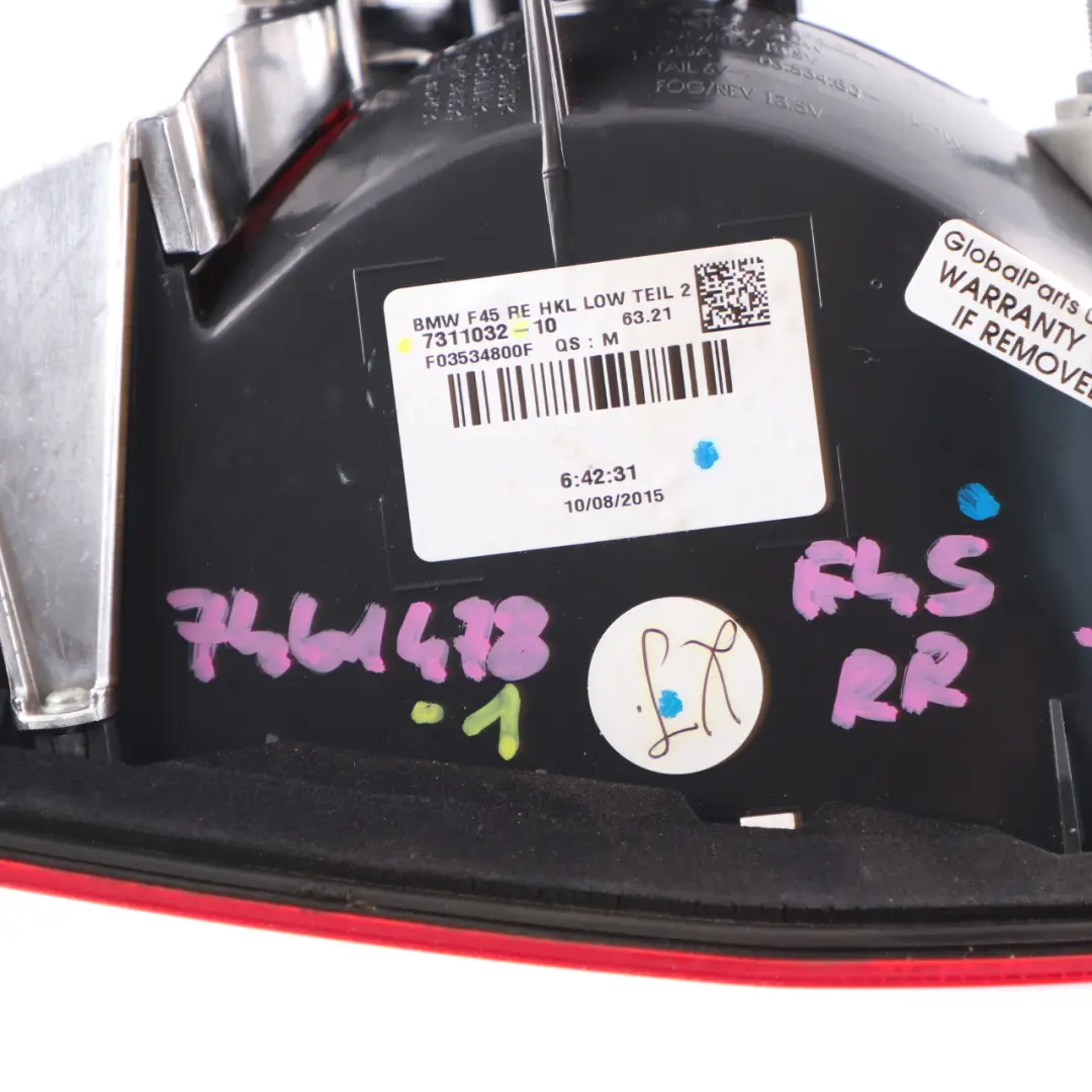 Lamp Right O/S Light In Trunk Lid Boot Tailgate 7311032 to BMW F45 Rear with Part number 7461478 BMW F45 Rear Lamp Right O/S Light In Trunk Lid Boot Tailgate 7311032 - SKU 7461478-1 - Part number 7461478