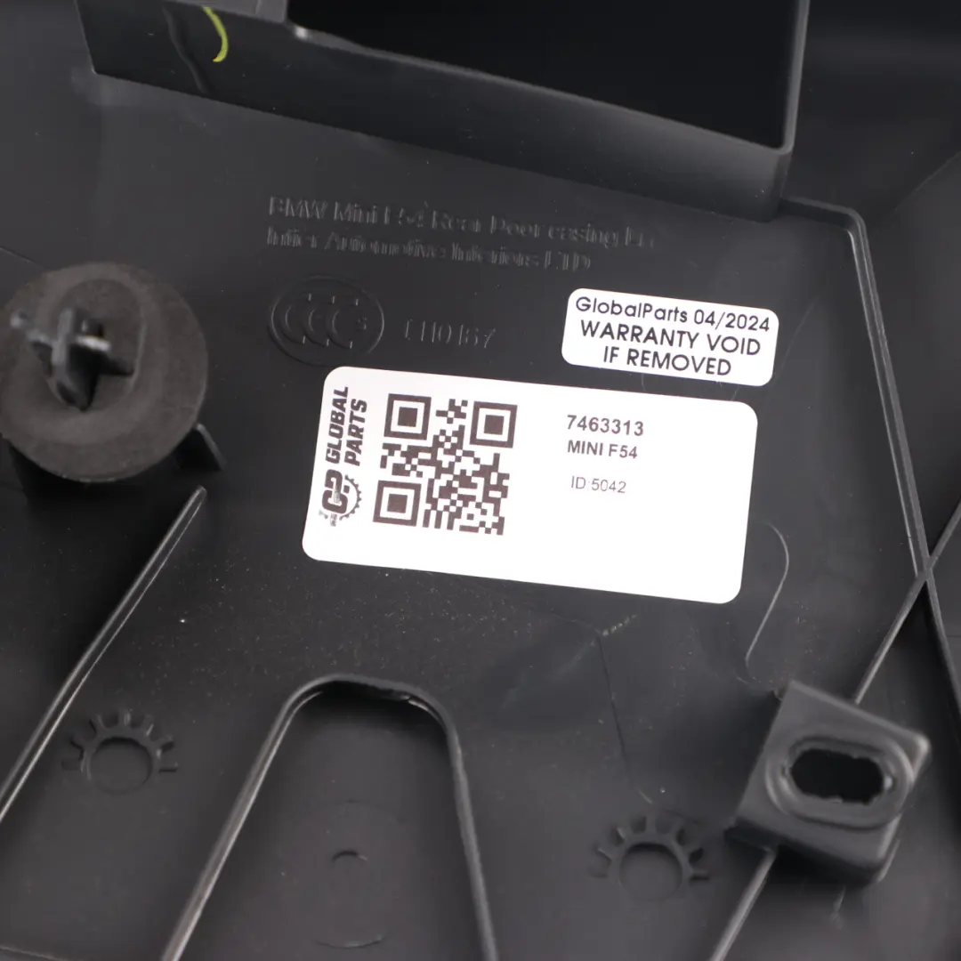 Door Card Rear Left N/S Trim Panel Carbon Black to Mini Clubman F54 with Part number 7463313 Mini Clubman F54 Door Card Rear Left N/S Trim Panel Carbon Black - SKU 7463313 - Part number 7463313