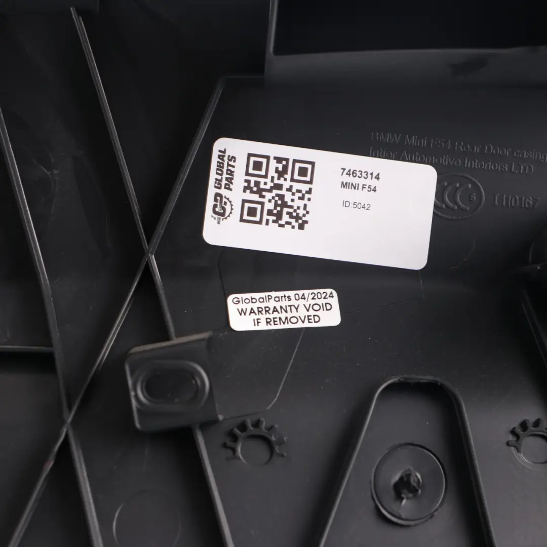 Door Card Rear Right O/S Trim Panel Carbon Black to Mini Clubman F54 with Part number 7463314 Mini Clubman F54 Door Card Rear Right O/S Trim Panel Carbon Black - SKU 7463314 - Part number 7463314