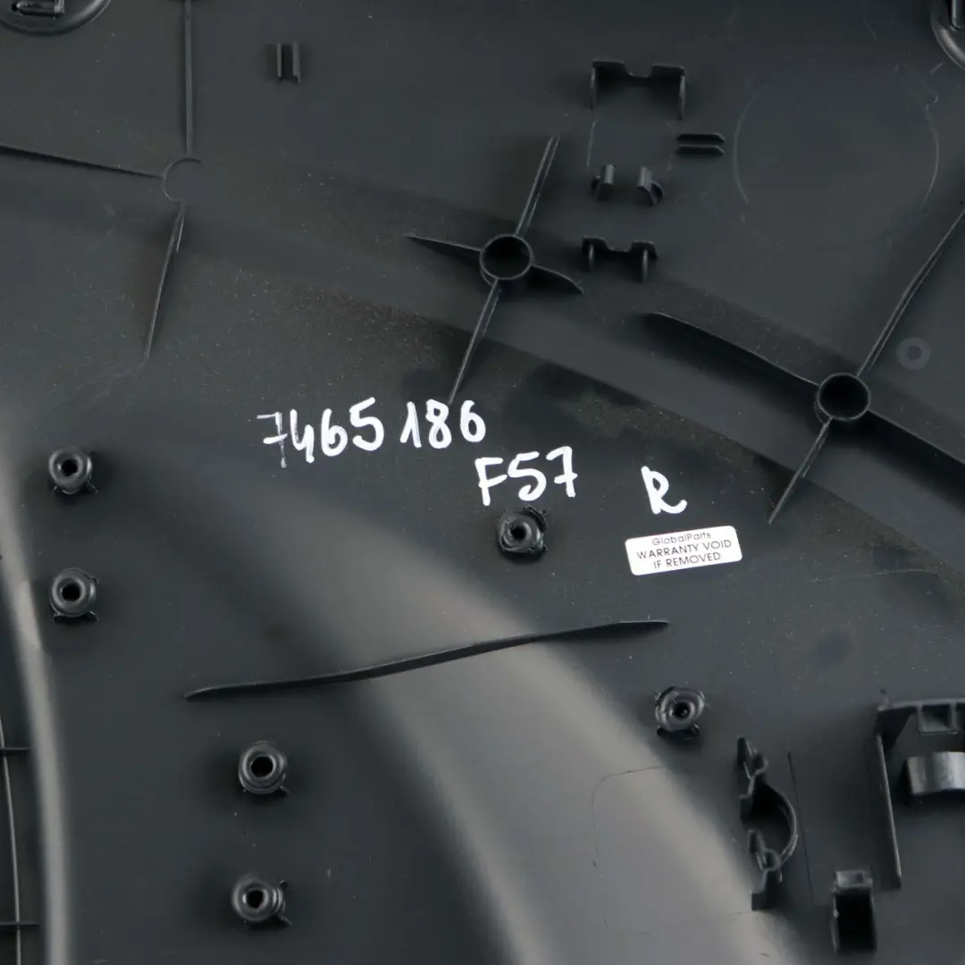 Side Panel Rear Right O/S Lateral Trim Covering Carbon Black to Mini F57 Cabrio with Part number 7465186 Mini F57 Cabrio Side Panel Rear Right O/S Lateral Trim Covering Carbon Black - SKU 7465186 - Part number 7465186