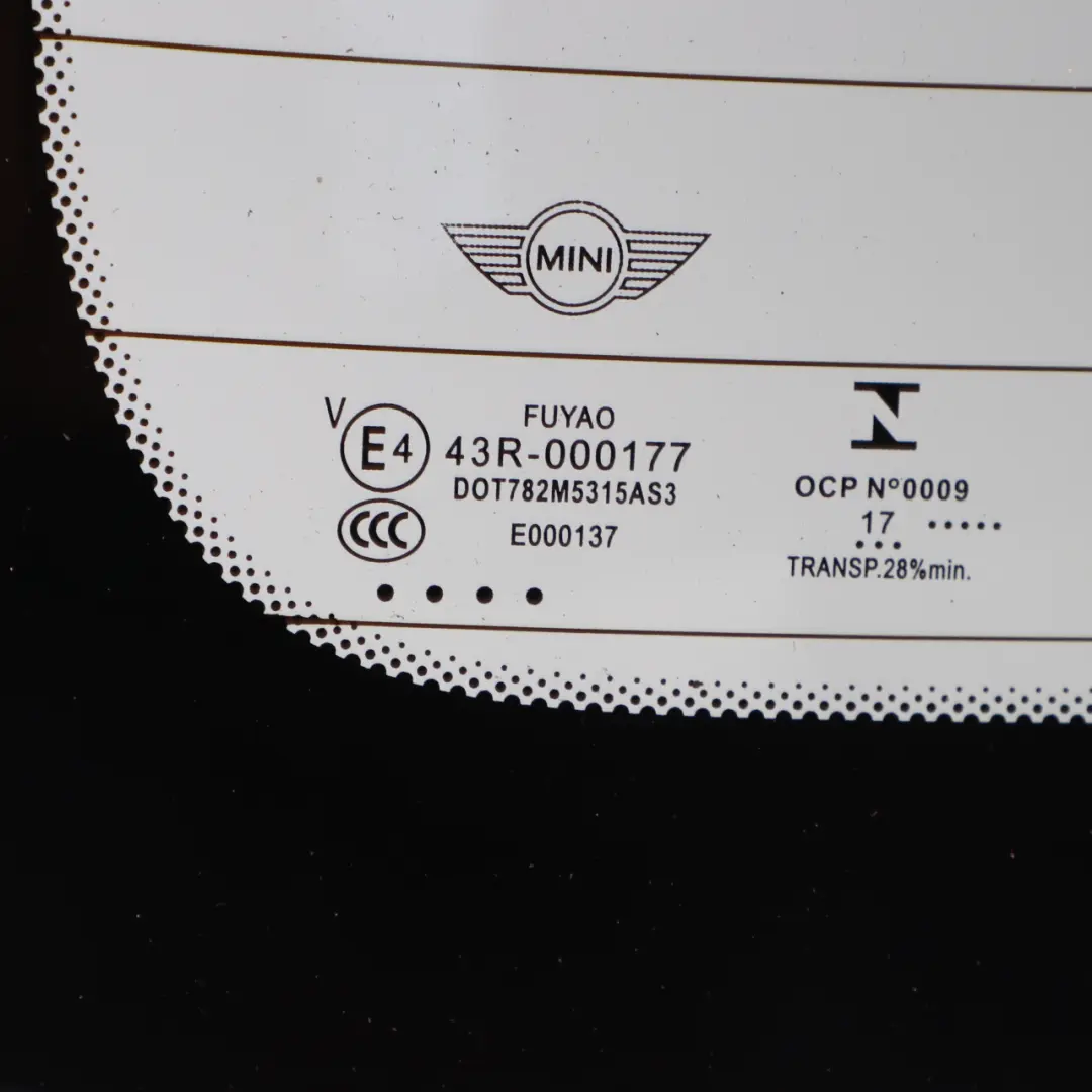 Boot Trunk Lid Glass Window Glazing Tinted AS3 to Mini F56 Rear Tailgate with Part number 7466422 Mini F56 Rear Tailgate Boot Trunk Lid Glass Window Glazing Tinted AS3 - SKU 7466422 - Part number 7466422