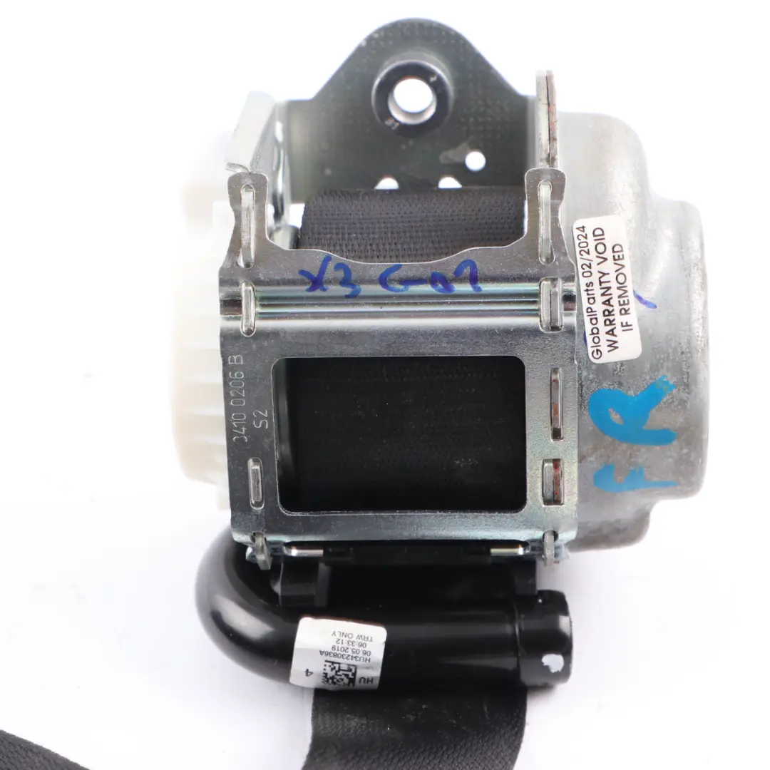 Seat Belt BMW X3 G01 X4 G02 Upper Belt Front Right O/S Black - SKU 7469934 - Part number 7469934
