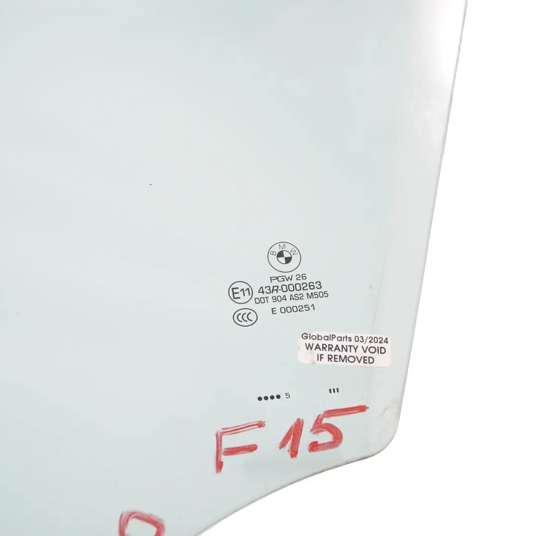 Fenêtre Latérale Porte Avant Gauche Vitrage Vert AS2 pour BMW X5 F15 à propos du numéro de pièce 7470631 BMW X5 F15 Fenêtre Latérale Porte Avant Gauche Vitrage Vert AS2 - SKU 7470631 - Numéro de pièce 7470631