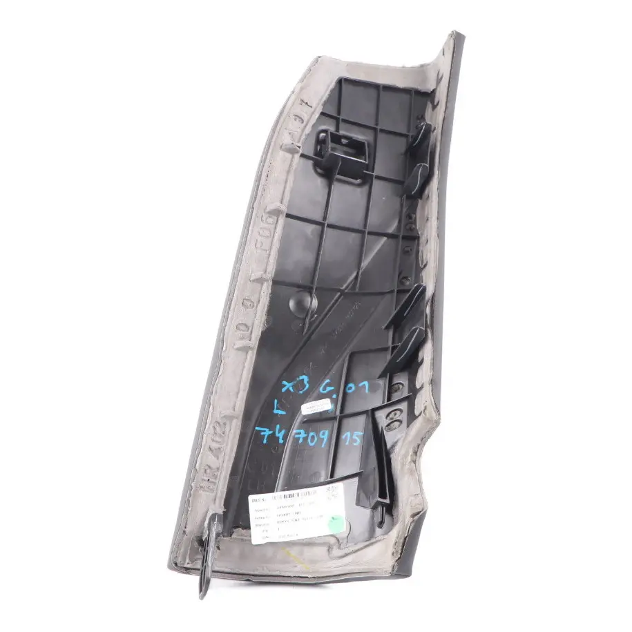 Coprisedile posteriore BMW X3 G01 Finitura laterale Panchina Nero per con numero di parte 7470915 Coprisedile posteriore BMW X3 G01 Finitura laterale Panchina Nero - SKU 7470915 - Numero di parte 7470915