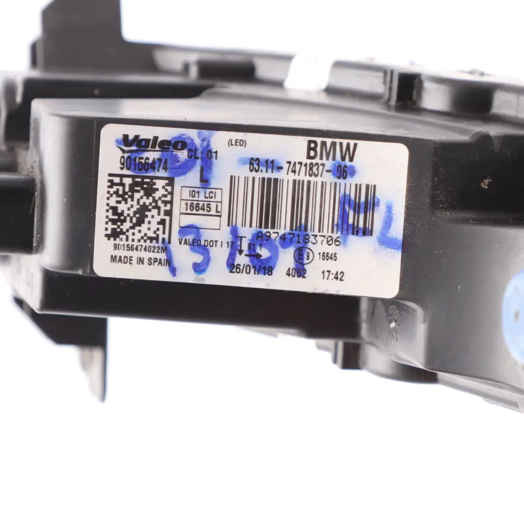 BMW i3 I01 LCI Turn Indicator Lamp DRL Light Front Bumper Left N/S - SKU 7471837 - Part number 7471837
