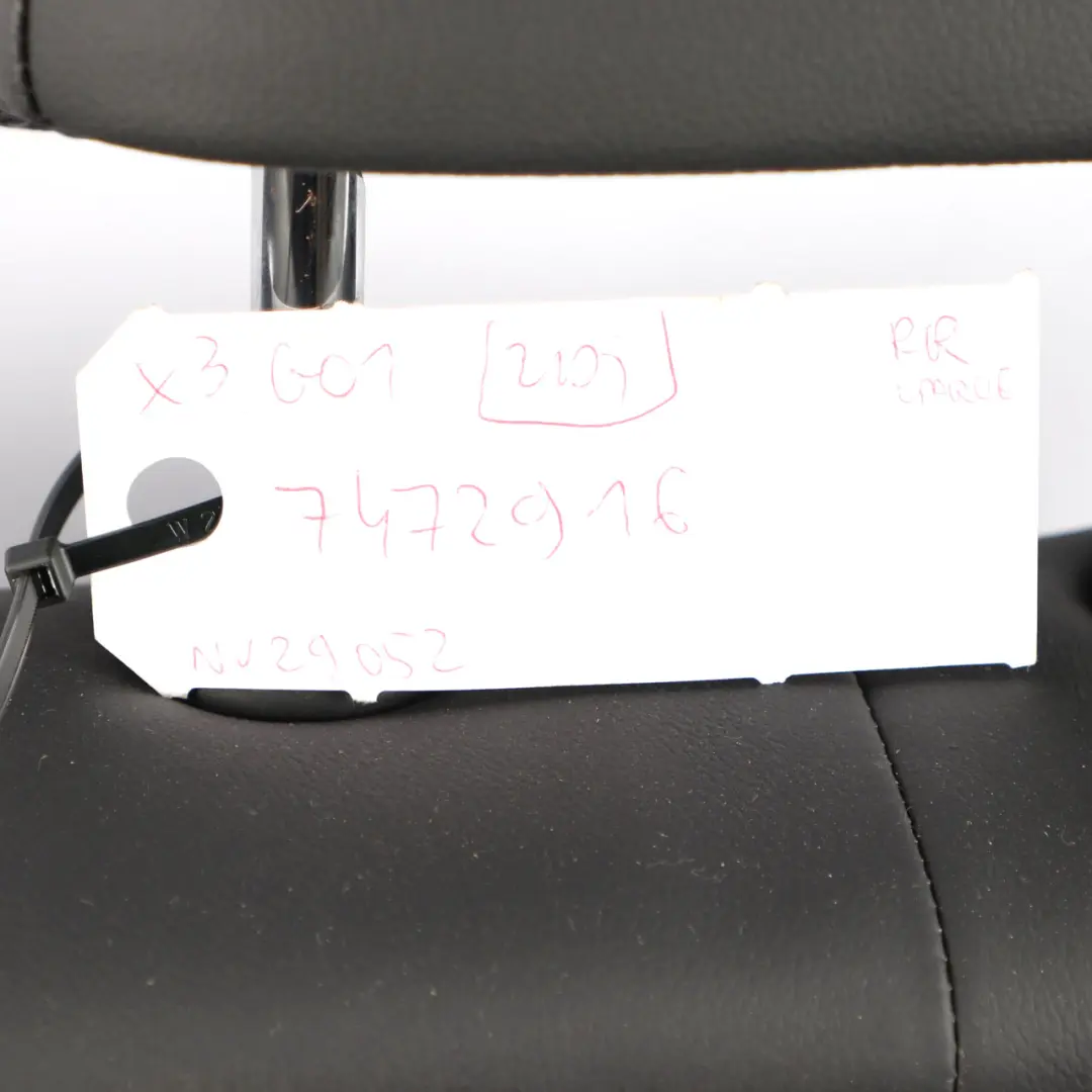 BMW G01 Rear Seat Backrest Right O/S Bench Back Cover Leather Vernasca Black - SKU 7472916 - Part number 7472916
