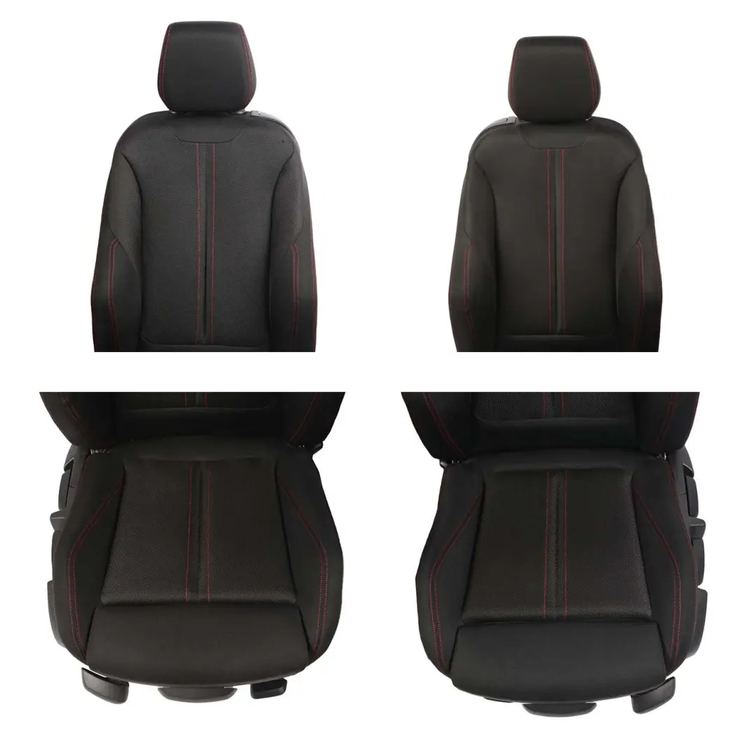  Seats BMW F22 Coupe Heated M Sport Cloth Fabric Interior Seat Red Door Cards - SKU 7475395-1 - Part number 7475395