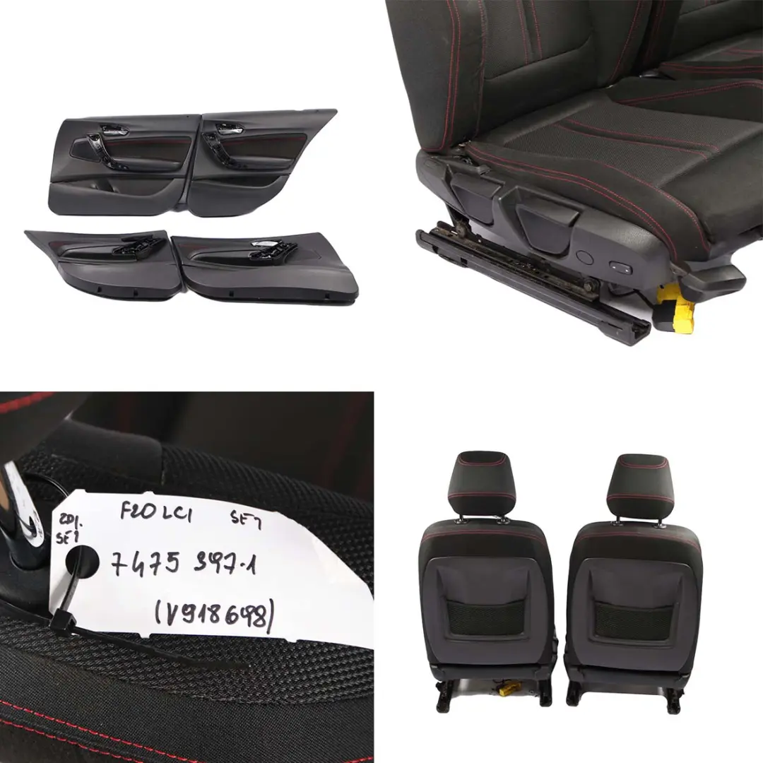 Sport Seats BMW F20 LCI Cloth Front Rear Seat Set Fabric Track Anthracite Red - SKU 7475397-1 - Part number 7475397