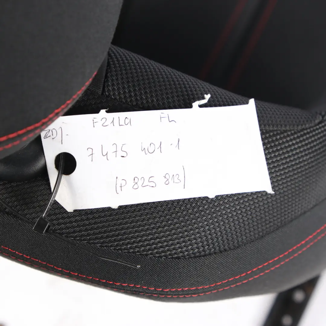 BMW F21 LCI Sport Cloth Fabric Anthracite Red Front Left N/S Seat - SKU 7475401-1 - Part number 7475401
