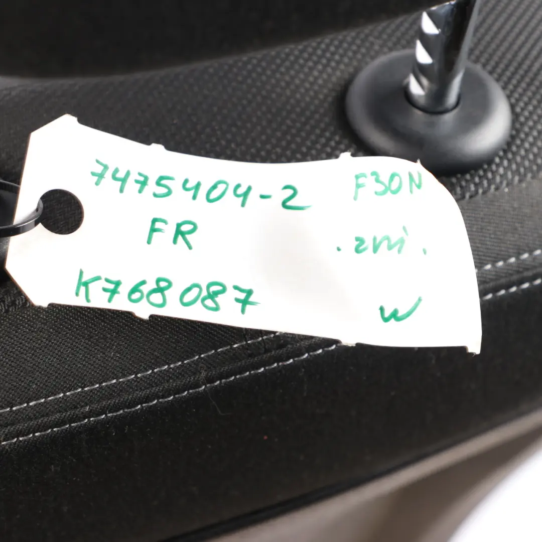 Cloth Fabric Corner Anthracite Grey Front Right O/S to BMW F30 F31 LCI Seat Sport with Part number 7475404 BMW F30 F31 LCI Seat Sport Cloth Fabric Corner Anthracite Grey Front Right O/S - SKU 7475404-2 - Part number 7475404